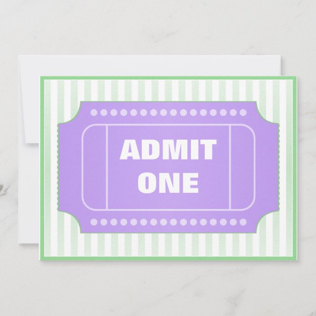 Movie Birthday Party Purple Green Invitation (Front)