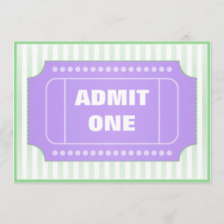 Movie Birthday Party Purple Green Invitation