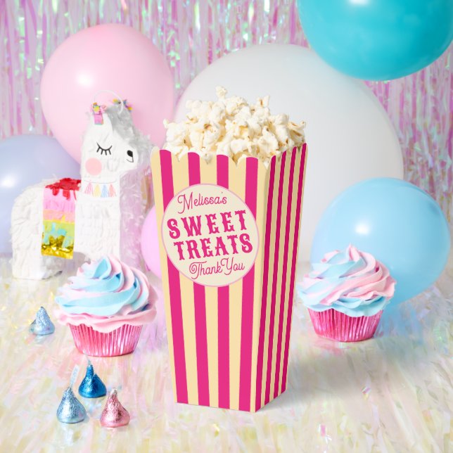 Movie Birthday Popcorn Sweet Treats Hot Pink Favour Box (Party)