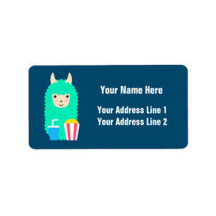 Movie Buff Llama Emoji Label
