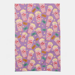 Movie Buffs Popcorn and Film Night Tea Towel