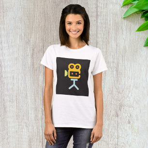 Movie Camera Icon Minimal Film Equipment T-Shirt