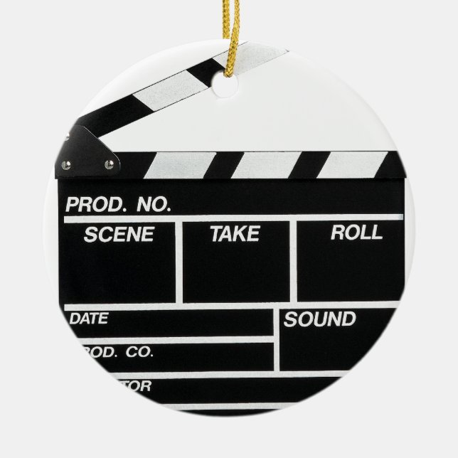 Movie Camera Side Ceramic Tree Decoration (Front)