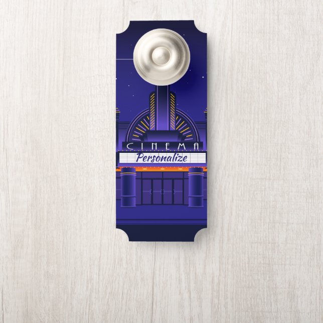 Movie Cinema Theatre Marquee Room Door Hanger (On Knob)
