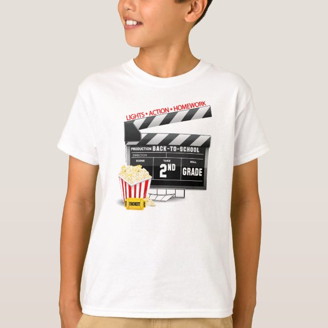 Movie Clapboard 2nd Grade T-Shirt (Front)
