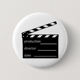 Movie clapper 6 cm round badge