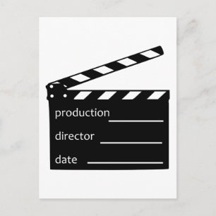 Movie clapper postcard