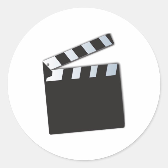 Movie Clapperboard Classic Round Sticker (Front)