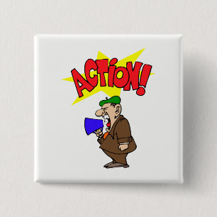 Movie Director 15 Cm Square Badge