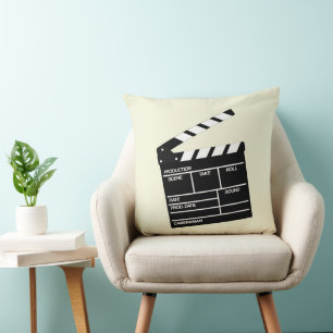Movie Director Clap Clapper Clapperboard Design Cushion