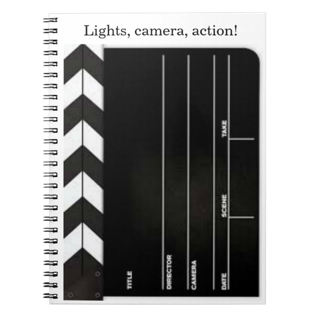 Movie Director Clapboard/Slate Spiral Notebook (Front)