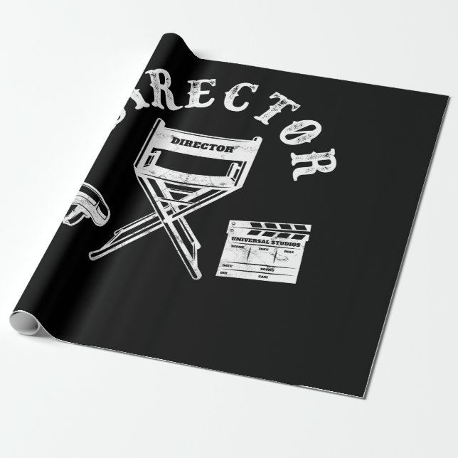 Movie Director Filmmaker Director Chair Wrapping Paper (Unrolled)