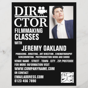 Movie Director, Filmmaking Classes Advertising Flyer