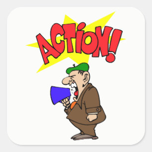 Movie Director Square Sticker