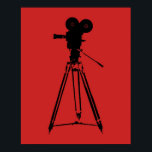 Movie Film Camera Pop Art Poster<br><div class="desc">A red and black pop art poster featuring a film camera on a tripod. A luddite delight!</div>