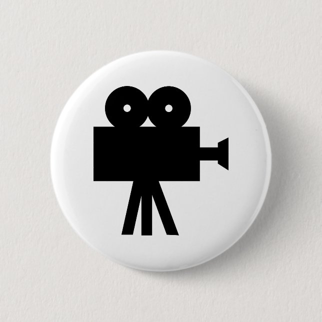 Movie Film Cine Camera Hollywood 6 Cm Round Badge (Front)