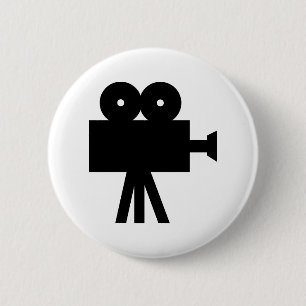 Movie Film Cine Camera Hollywood 6 Cm Round Badge