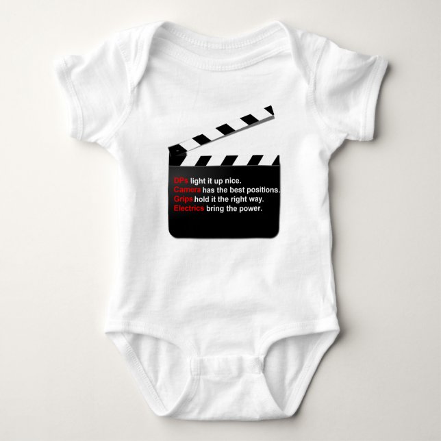 Movie Film Crew Direct the Tot to the Lot Baby Bodysuit (Front)