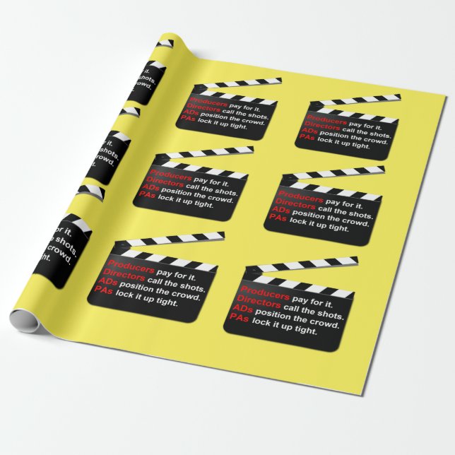 Movie Film Crew it's a Wrap on new movie ideas Wrapping Paper (Unrolled)