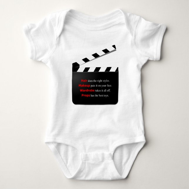 Movie Film Crew Tot Hair and Makeup Baby Bodysuit (Front)