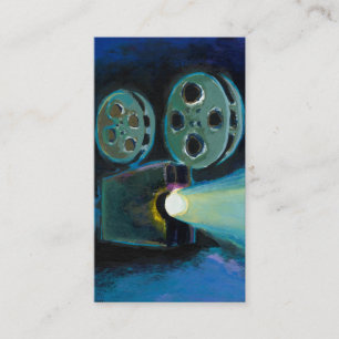Movie film projector colourful expressive art business card