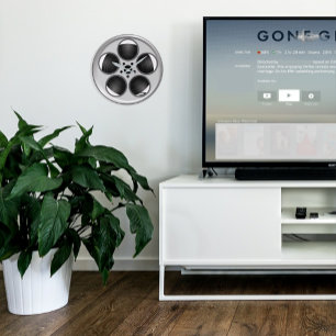 Movie Film Reel Home Theatre Round Clock