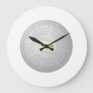 Movie Film Reel Large Clock