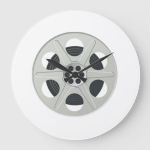 Movie Film Reel Large Clock
