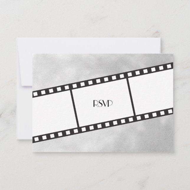 Movie Film Strip Wedding RSVP Response Invitation (Back)
