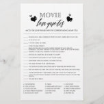 Movie Love Quotes shower game flyer<br><div class="desc">Enjoy your bridal shower with these simple and cute games. Check out our collection for more bridal shower games in the same style. Please note that these games are not editable.</div>
