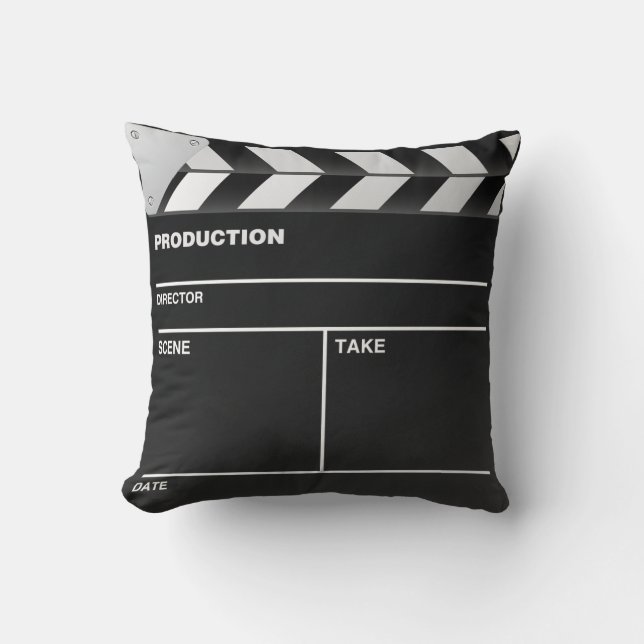 Movie maker Clap Board Throw Pillow (Front)