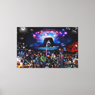 Movie memorabilia montage wall art canvas