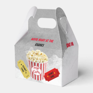 Movie Night Admit One Party Grey Watercolor Favour Box