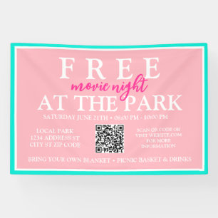 Movie Night at the Park   Custom Summer Event Banner