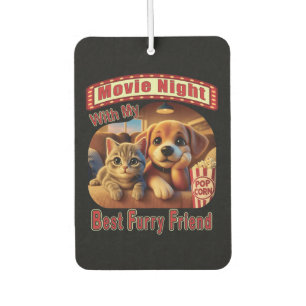 Movie Night - Best Furry Friend - Cute Cat & Dog Car Air Freshener