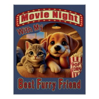 Movie Night - Best Furry Friend - Cute Cat & Dog