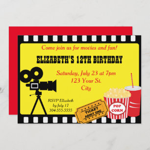 Movie Night Birthday Invitation