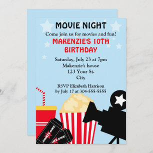 Movie Night Birthday Invitation