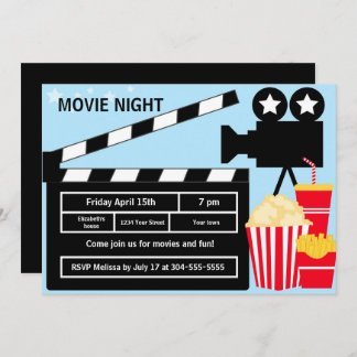 Movie Night Birthday Invitation