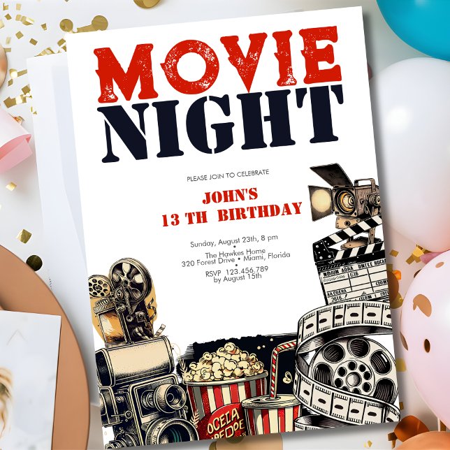 Movie night birthday invitation (Creator Uploaded)