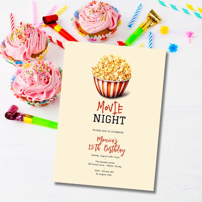 Movie night birthday invitation (Creator Uploaded)