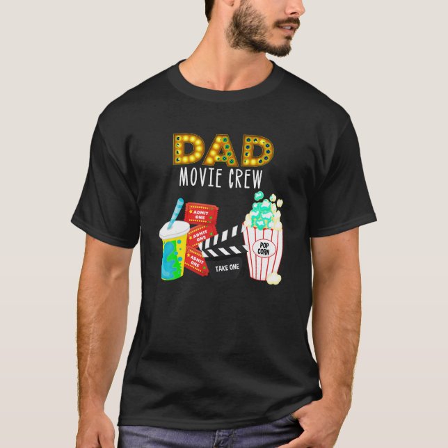 Movie Night Birthday Party Dad Movie Crew Kids Bir T-Shirt (Front)