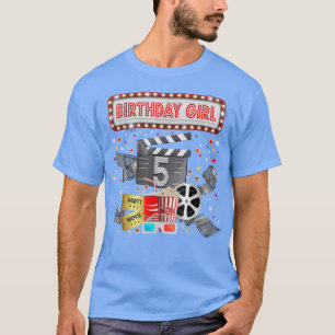Movie Night Birthday Party Pajama Slumber Popcorn T-Shirt