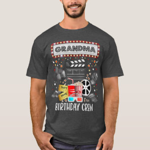 Movie Night Birthday Party Pajama Slumber Popcorn  T-Shirt