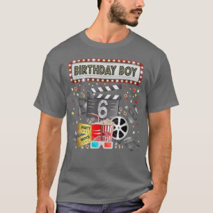 Movie Night Birthday Party Pajama Slumber Popcorn T-Shirt