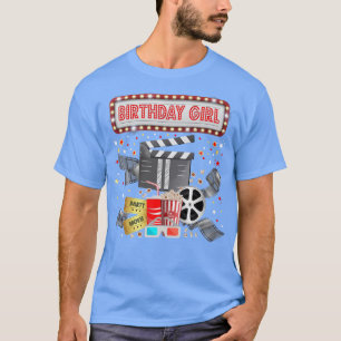Movie Night Birthday Party Pajama Slumber Popcorn  T-Shirt