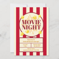 Movie Night Birthday Party - Red White Popcorn Bag