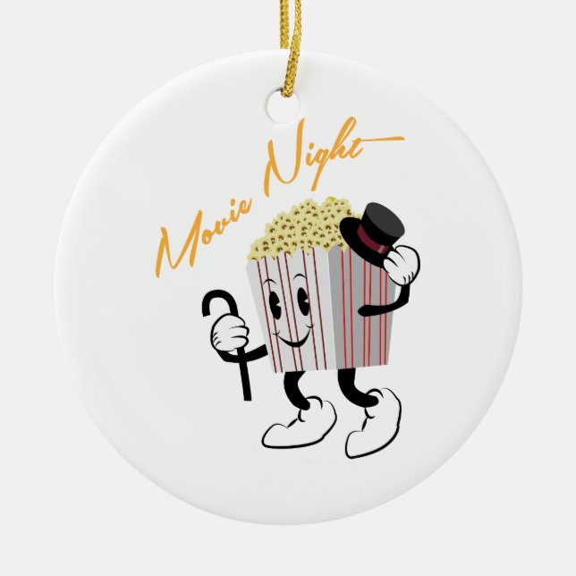 Movie Night Ceramic Tree Decoration (Front)