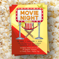 Movie Night Cinema Popcorn Party Birthday