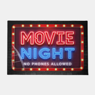 Movie Night Cinema room door mat
